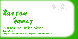 marton haasz business card
