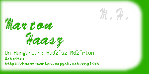 marton haasz business card